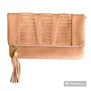 Sole Society, Faux Leather, Envelope Cross Body/Clutch, Dusty Pink